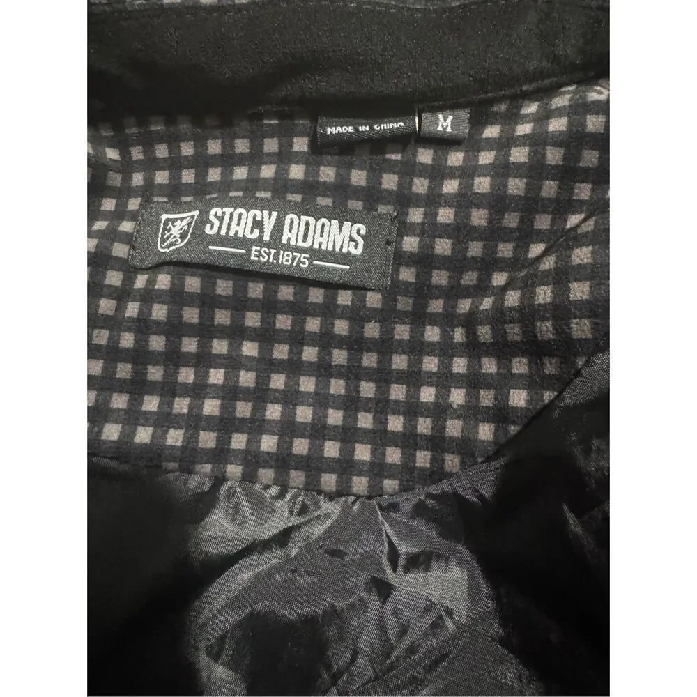 Stacy Adams zip up front velvet square design jacket M